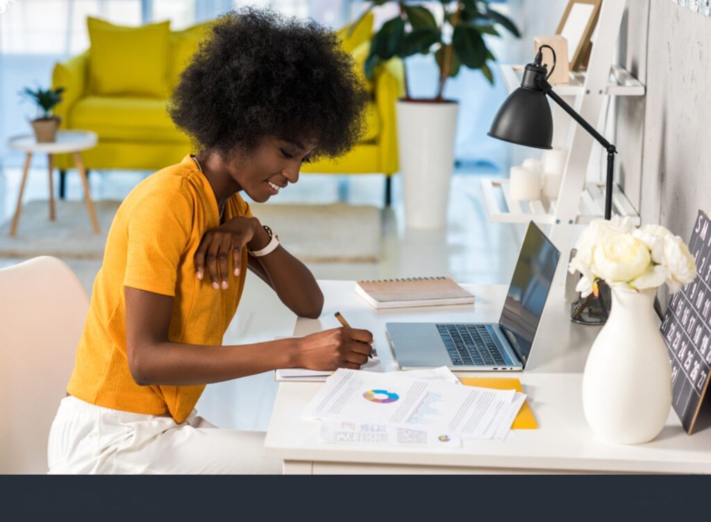 University grants officer reviewing a report